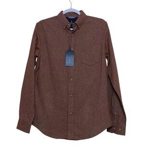 Ben Sherman Men's Shirt Button Down Long Sleeve Twill Brown Size Small NEW NWT
